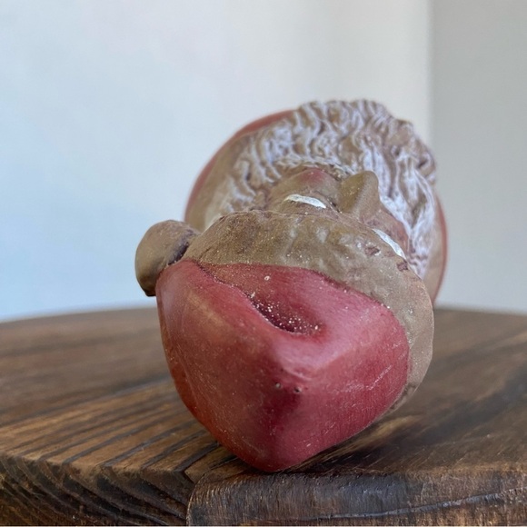 Vintage Santa Ornament Christmas St Nick Flat Bottom Shelf Decor Made In Taiwan - Picture 6 of 8